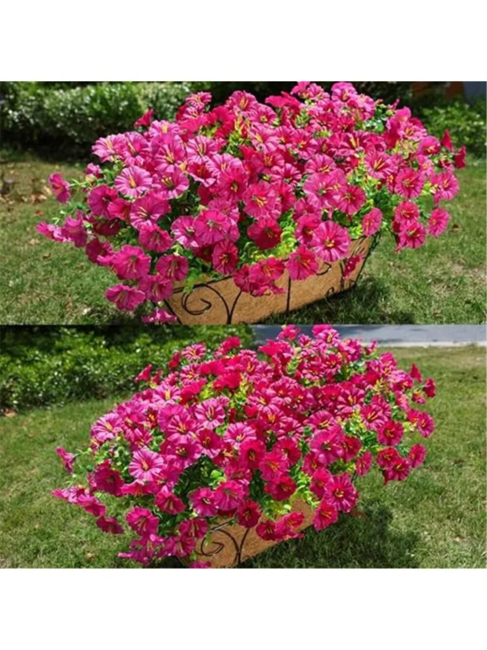 Artificial Morning Glory Flowers UV Resistant Faux Outdoor Plants 12 Bundles